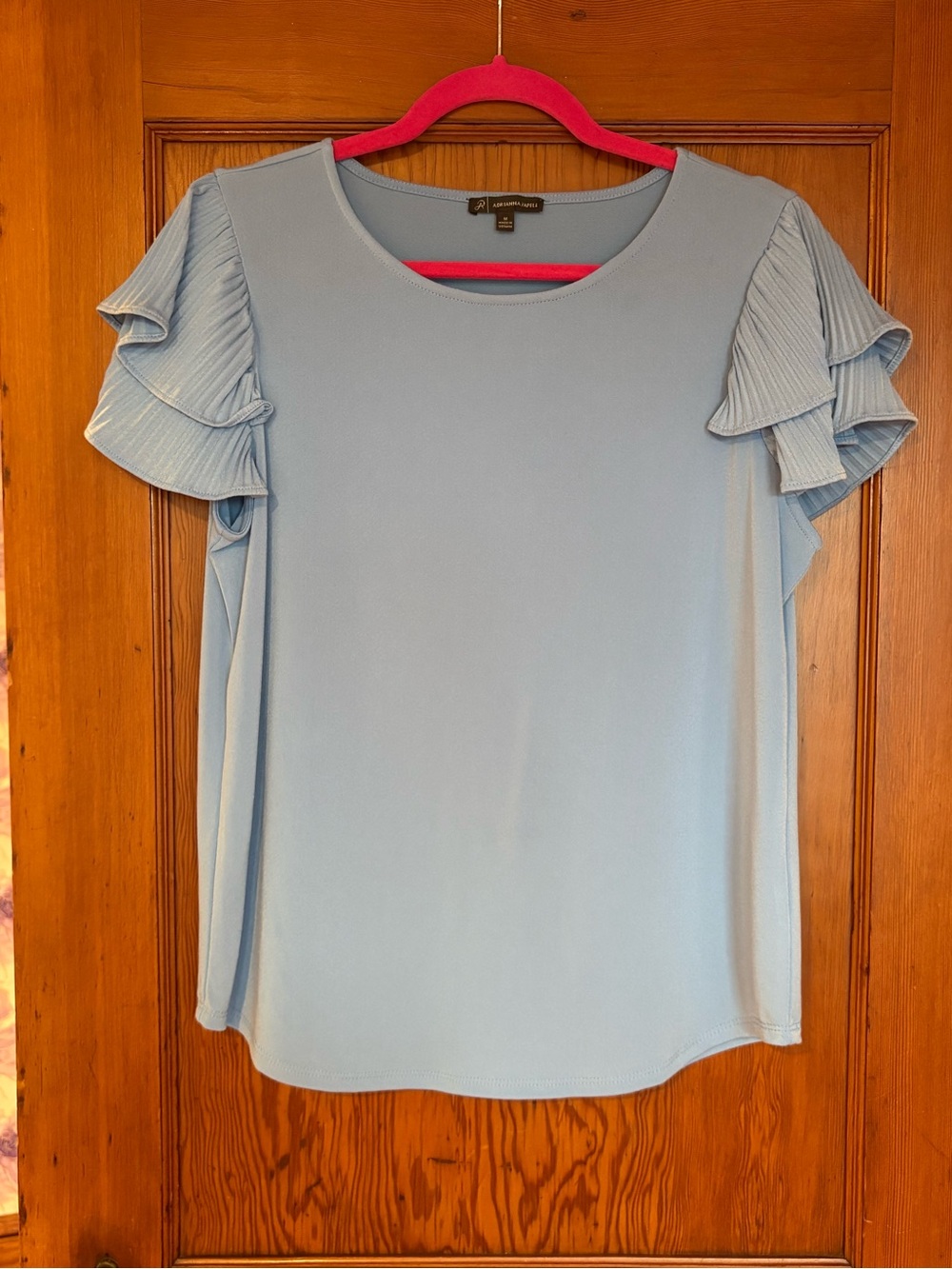 Light Blue Ruffle Sleeve Top
